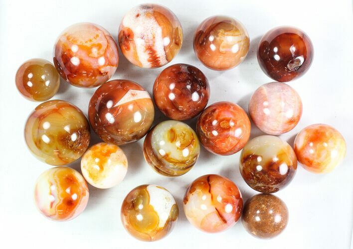 Lot: - Polished Carnelian Spheres - kg ( lbs) #78021